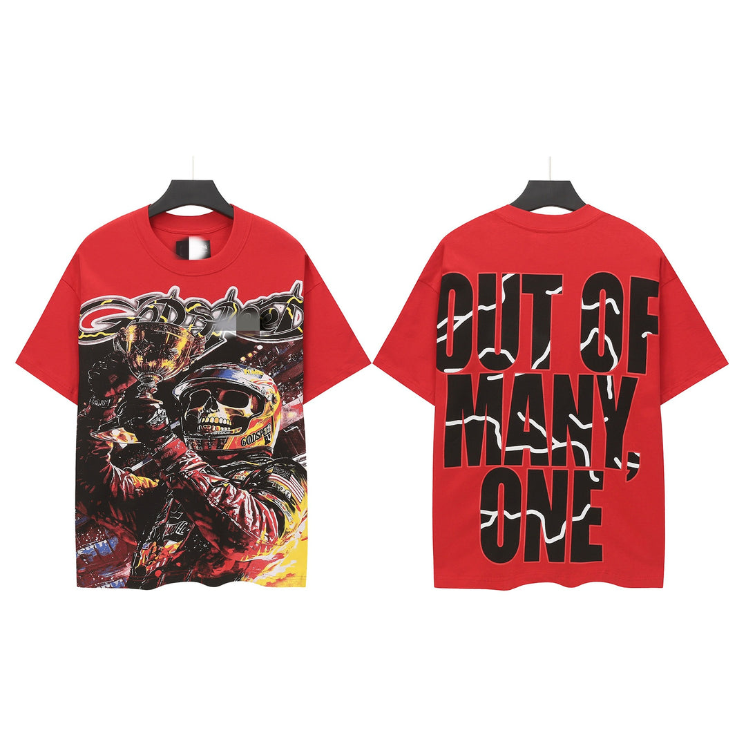 Skull Hip Hop Statue of Liberty Short-Sleeve T-Shirt