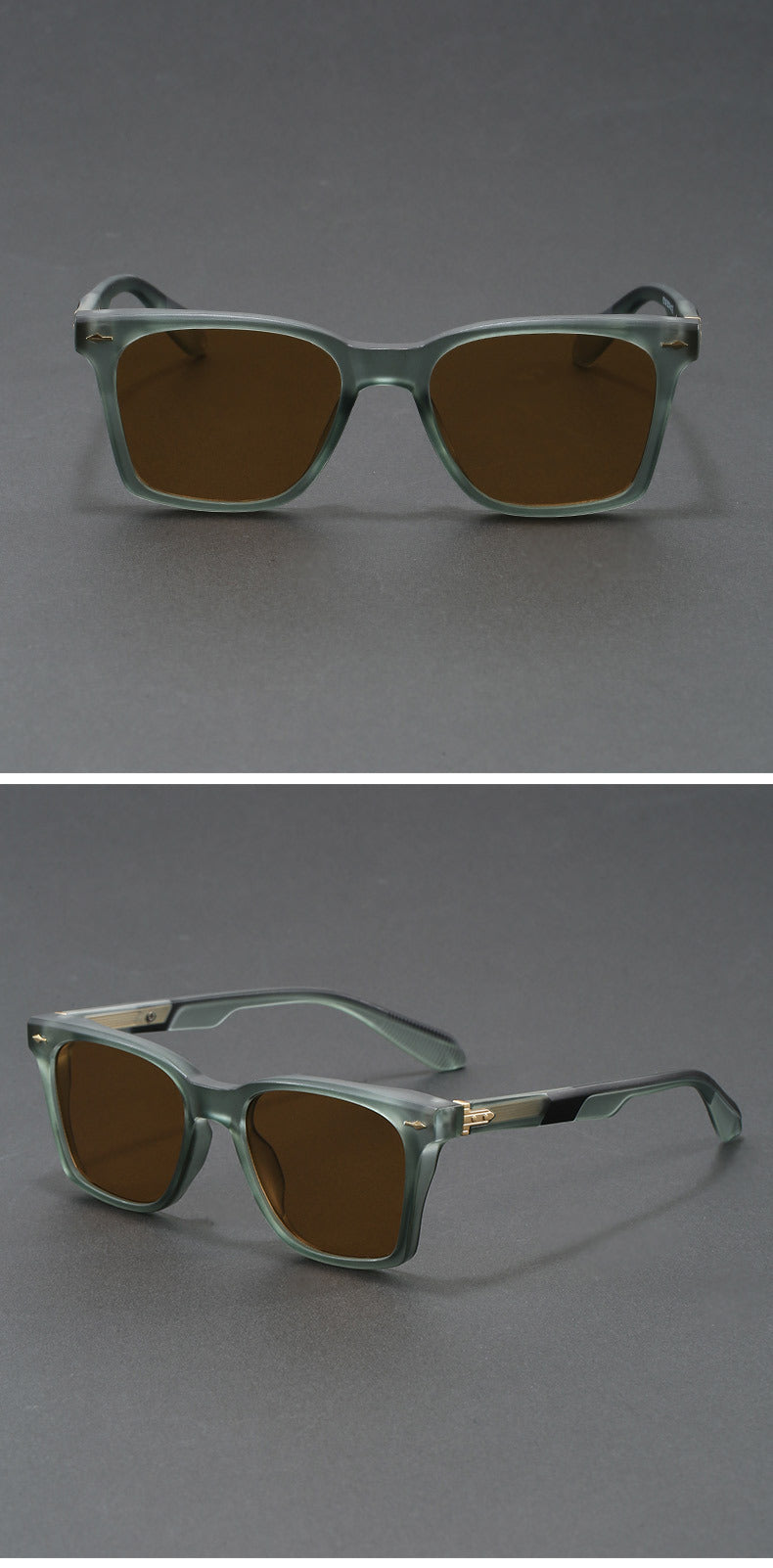 Retro luxury square polarized sunglasses