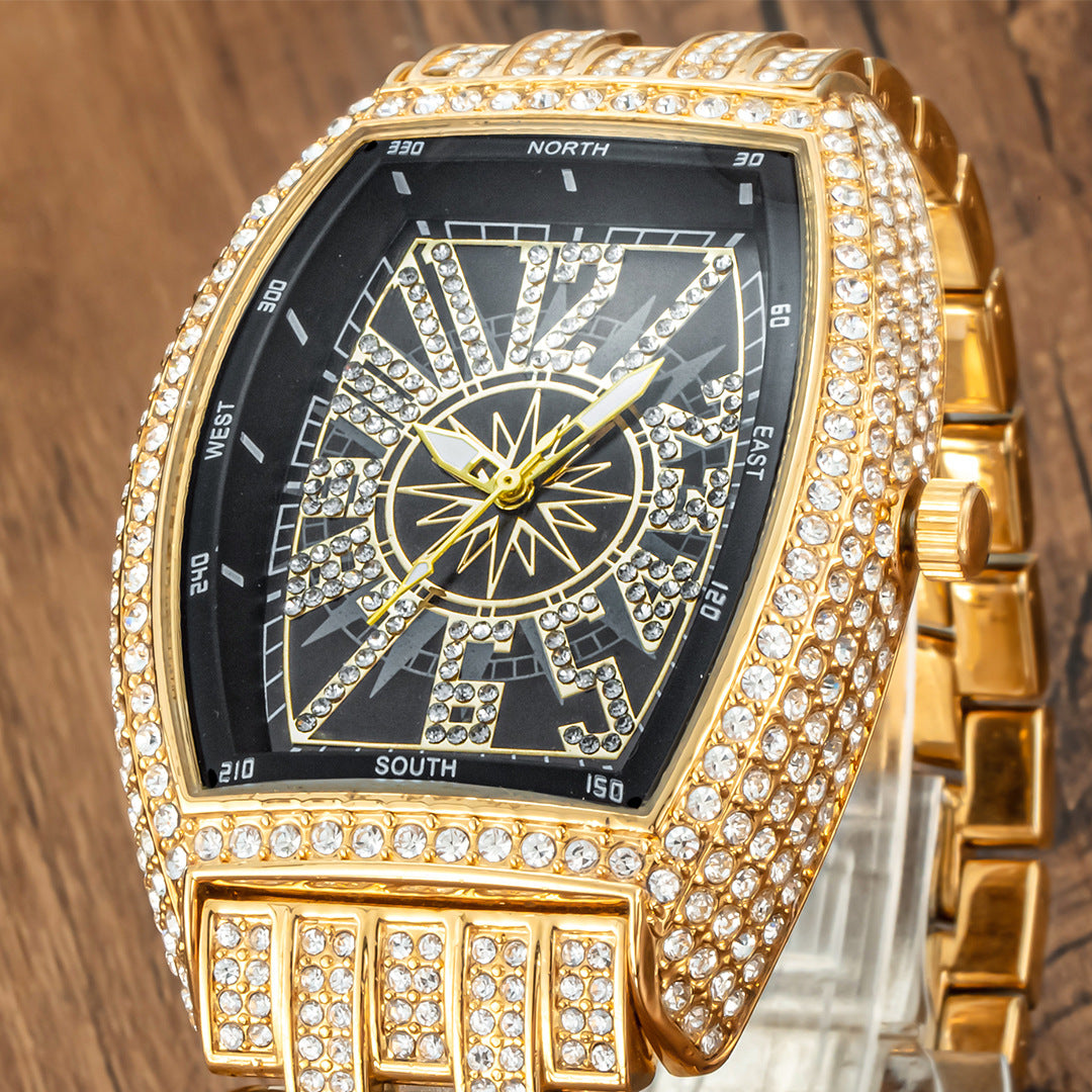 Full Diamond Dial with Tonneau-Shaped Dial