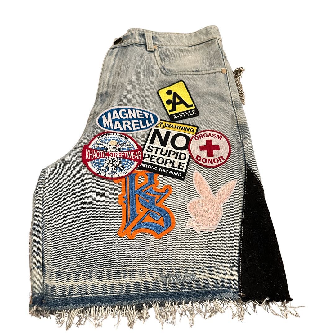 Wasteland-Style Embroidered & Appliquéd Shorts