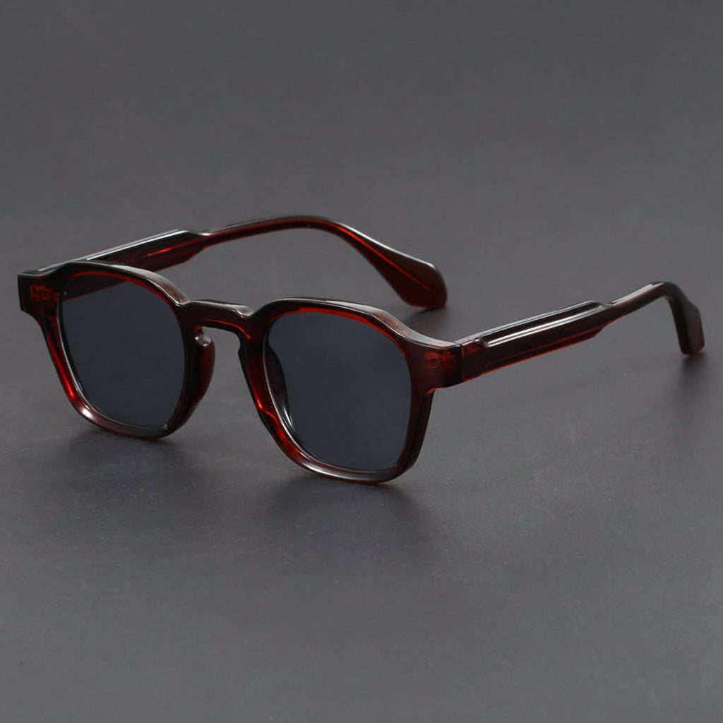 Retro irregular square black sunglasses