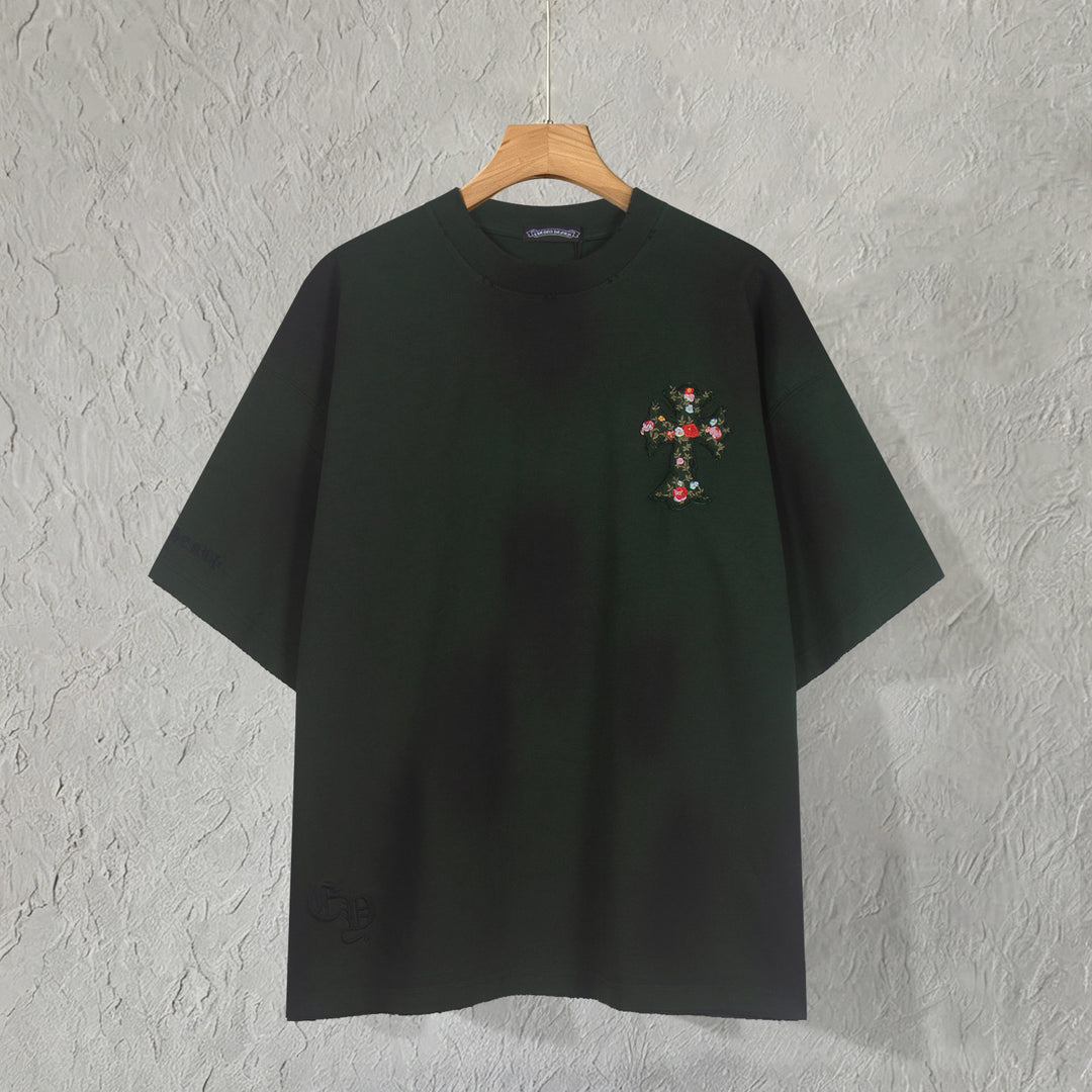 Chrome Hearts Flowers Filled with Crosses T-Shirt