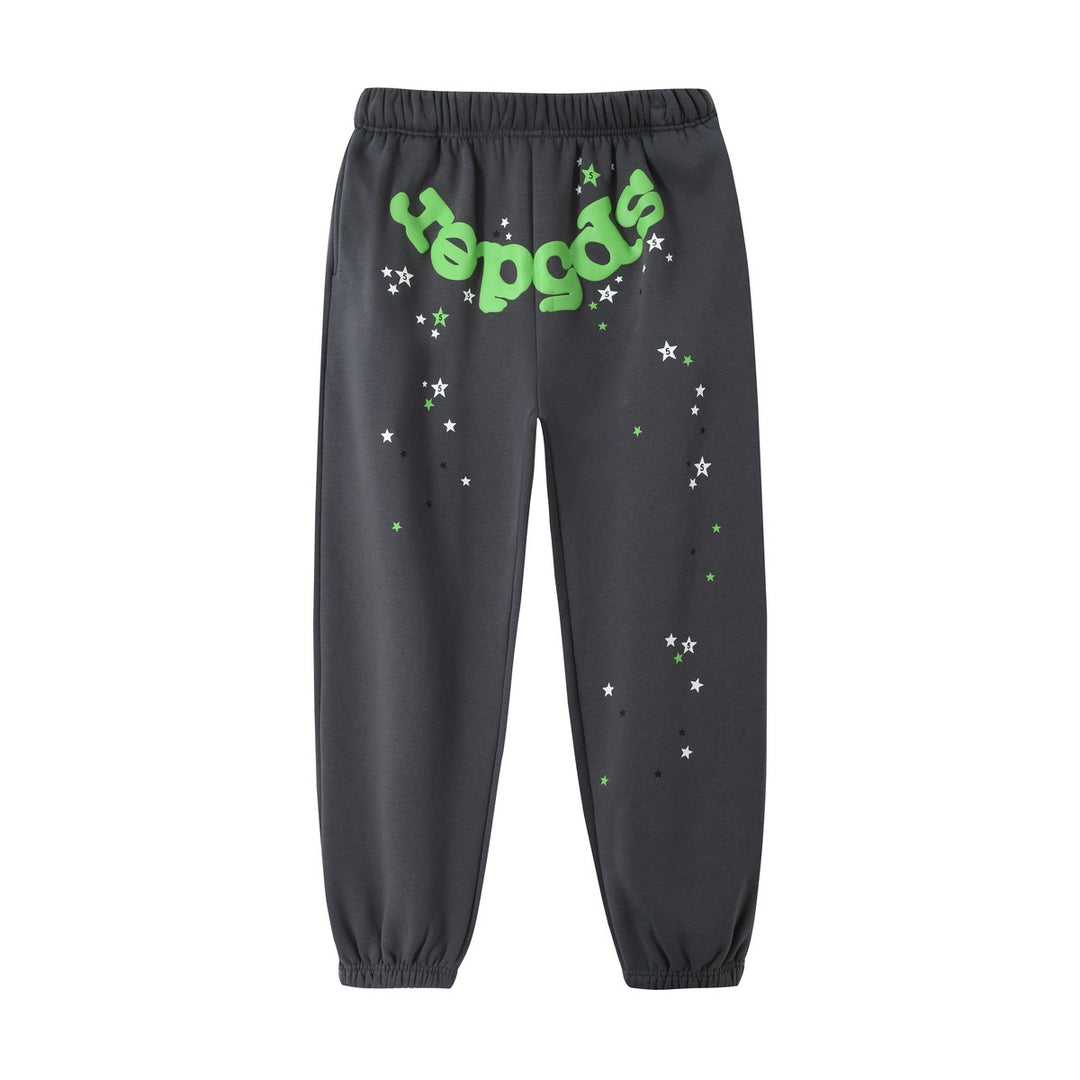 Sp5der foam letter 555 hoodie Pink Casual pants