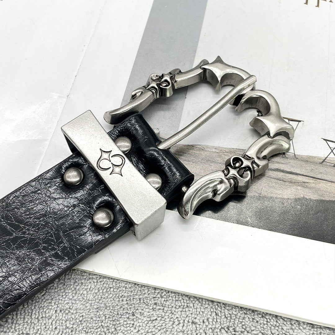 Chrome Hearts Studded Buckle Metal Hip Hop Belt
