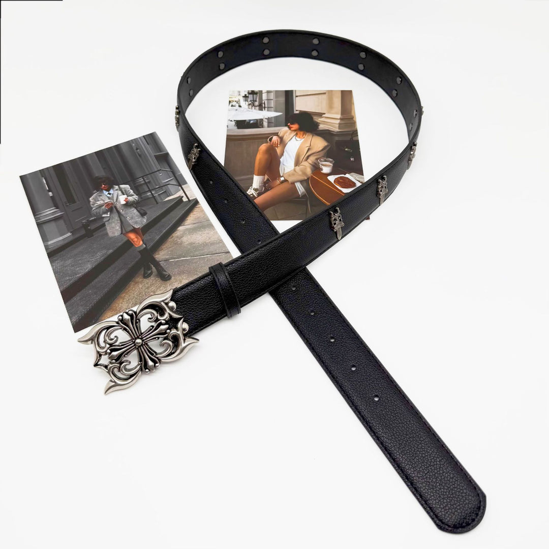 Chrome Hearts Classic Vine Belt with Dagger Stud Accents