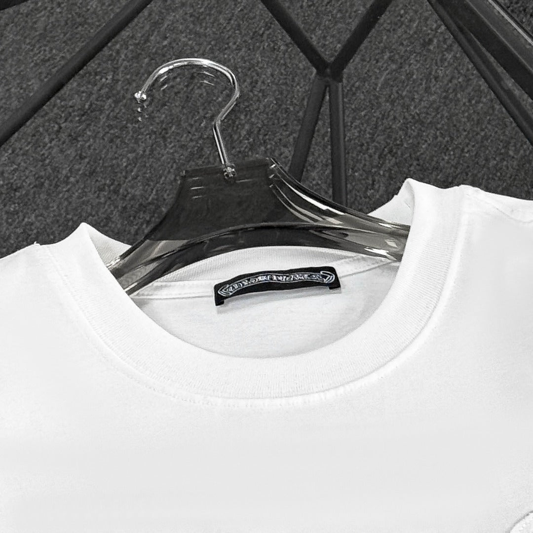 Chrome Hearts heavy-duty cross-stitch embroidery T-shirt