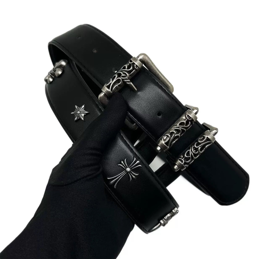 Chrome Hearts-Style Roller Stud & Sacred Sword Belt