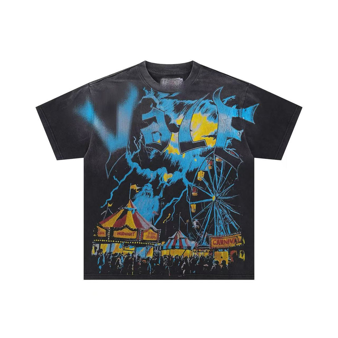 VAL Washed and Distressed Streetwear T-Shirt
