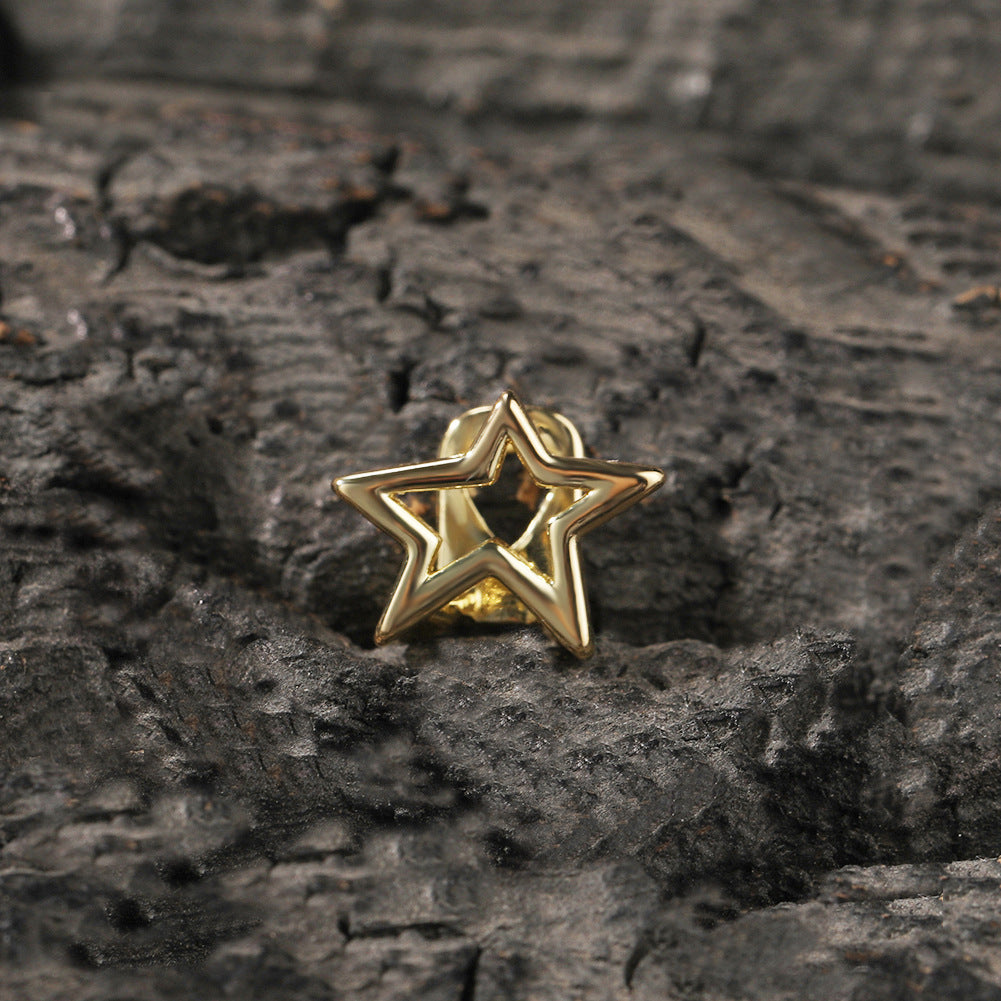 Hip-hop niche design hollow five-pointed star braces