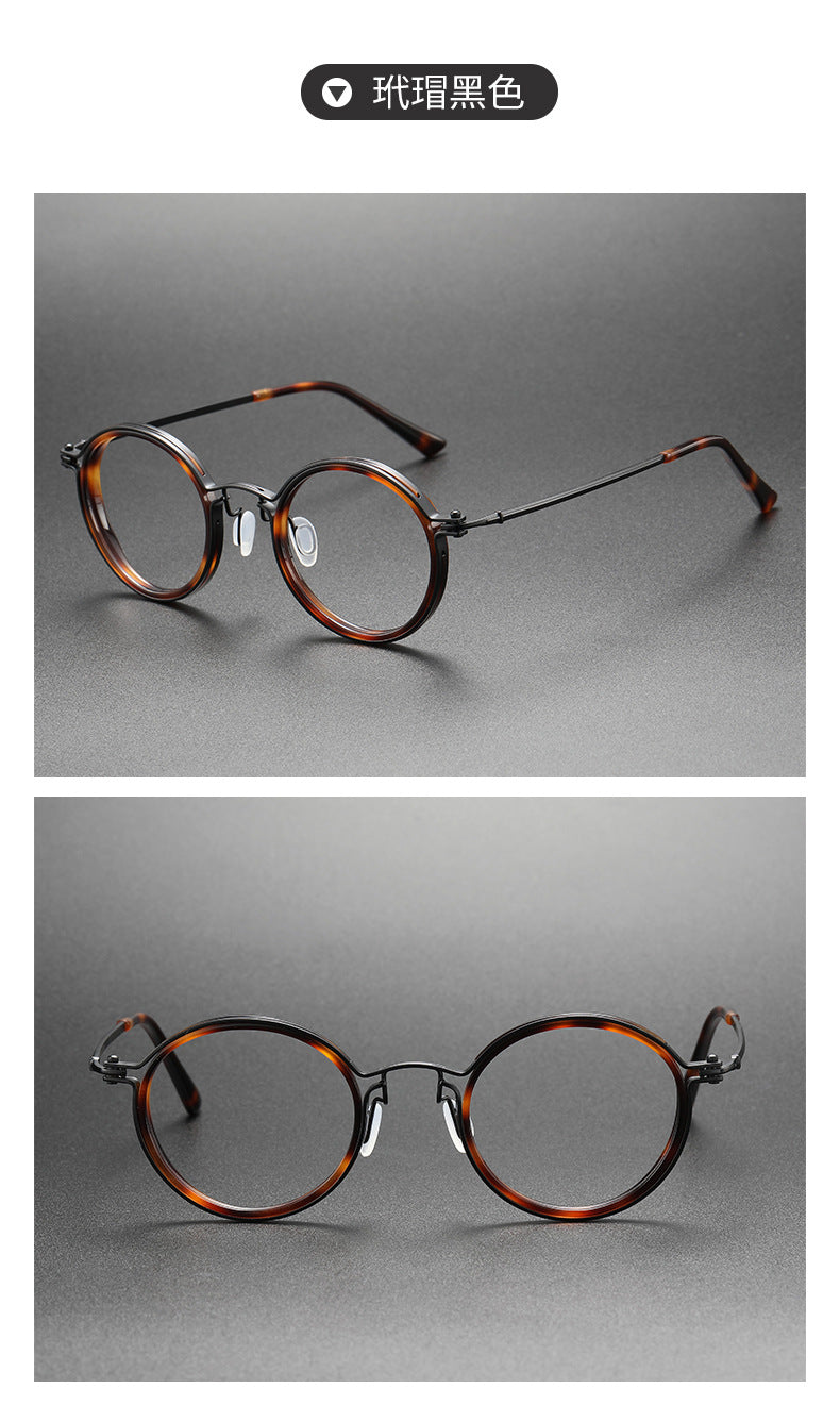 Retro Round Glasses Black Metal Optical Eyewear
