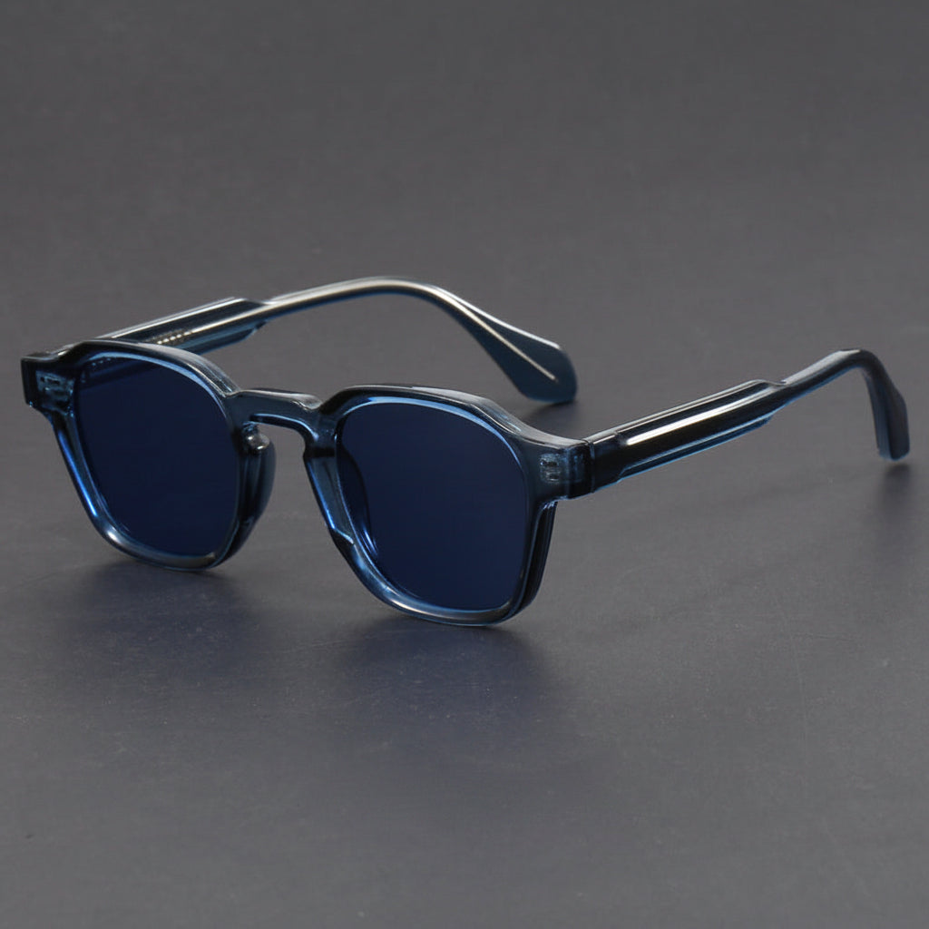 Retro irregular square black sunglasses