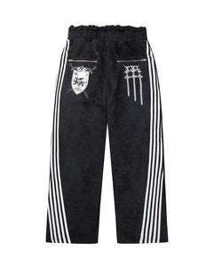 Five-stripe dragon and cross print hoodie.