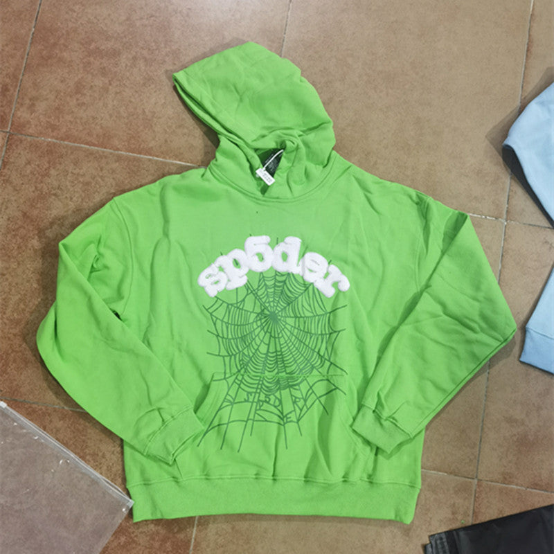 Y2K Sp5der Letter Print 555 Hoodie
