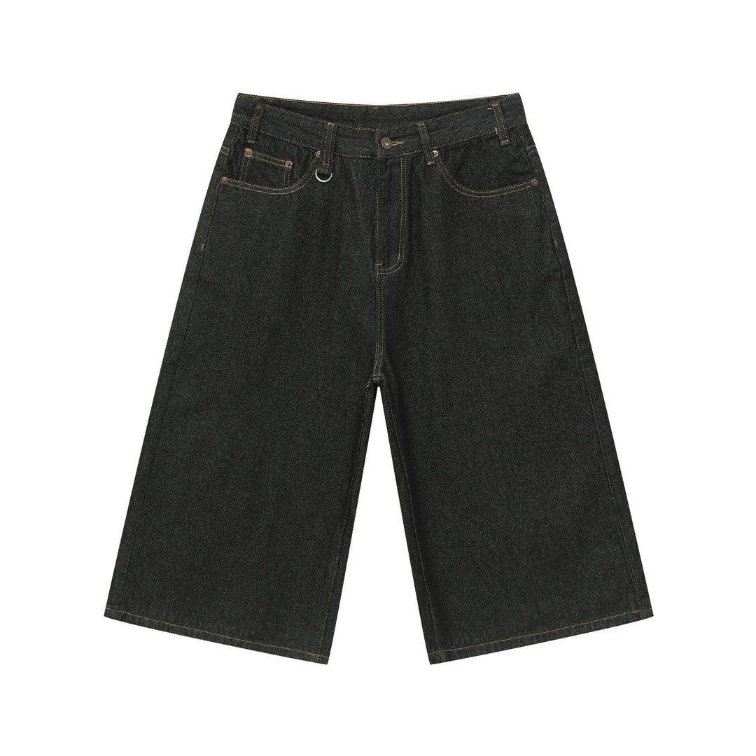 Summer Loose Fit Cropped Straight Leg Denim Shorts