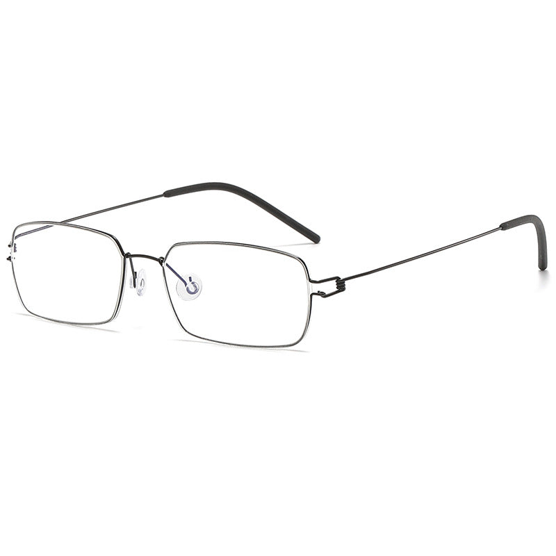 Screwless design square frame retro thin rimmed glasses