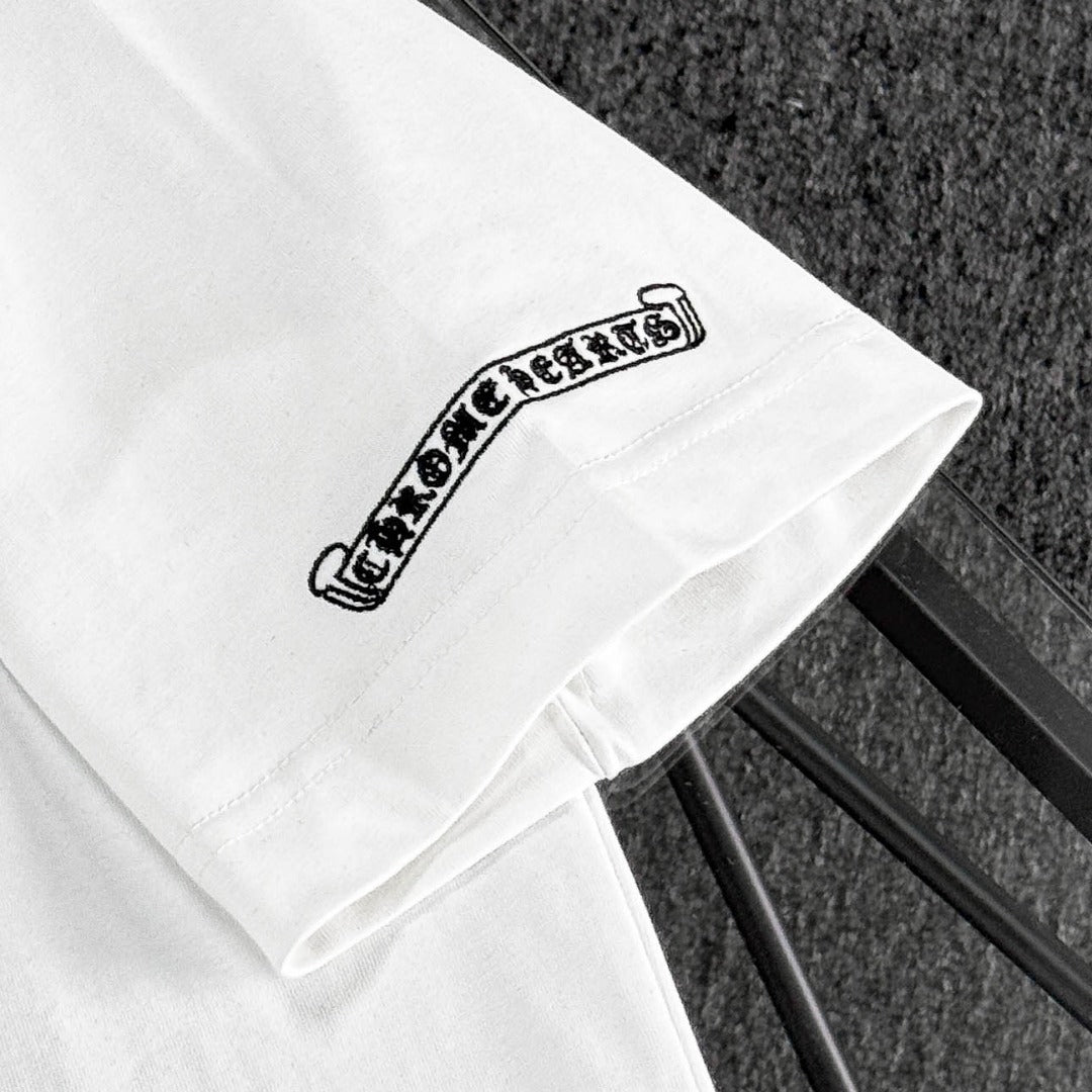 Chrome Hearts heavy-duty cross-stitch embroidery T-shirt