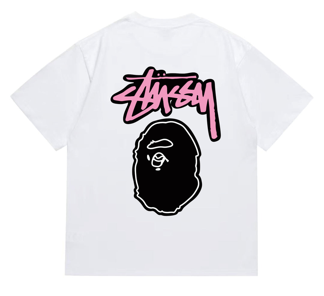 BAPE loose fit short-sleeved letter print t-shirt