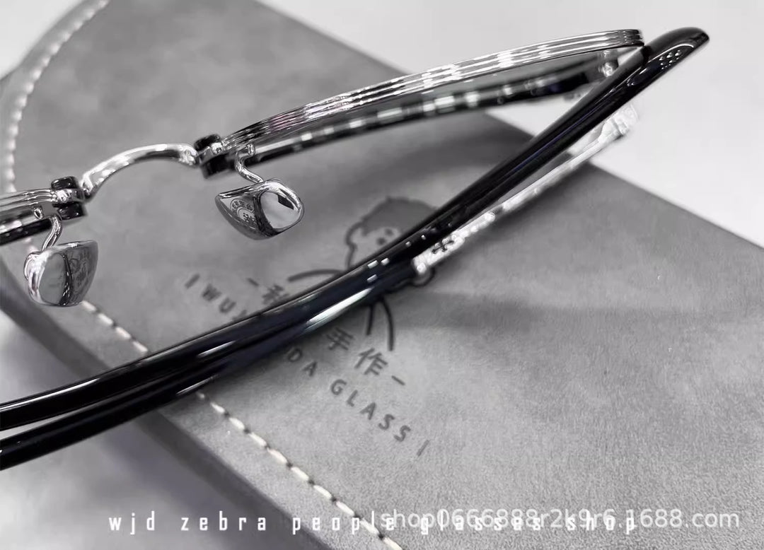 Chrome Hearts Large Frame Titanium Frame Semi-Rim Eyeglasses