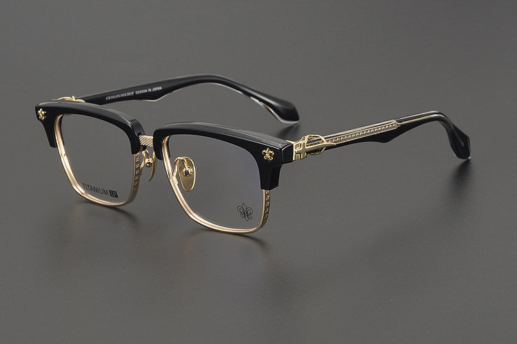 Chrome Hearts Style Business Semi Rimless Eyeglasses
