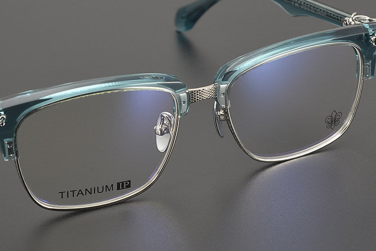 Chrome Hearts Style Business Semi Rimless Eyeglasses