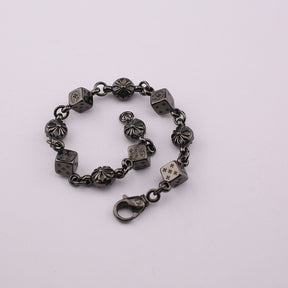 chrome hearts black cross flower dice bracelet