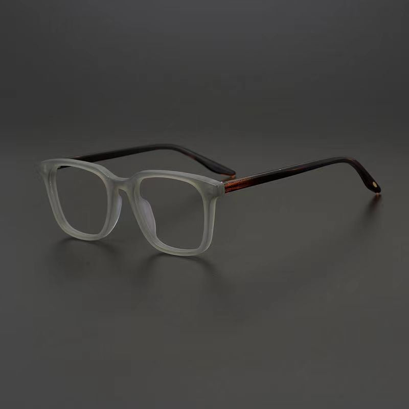 Retro-style frosted square-frame glasses
