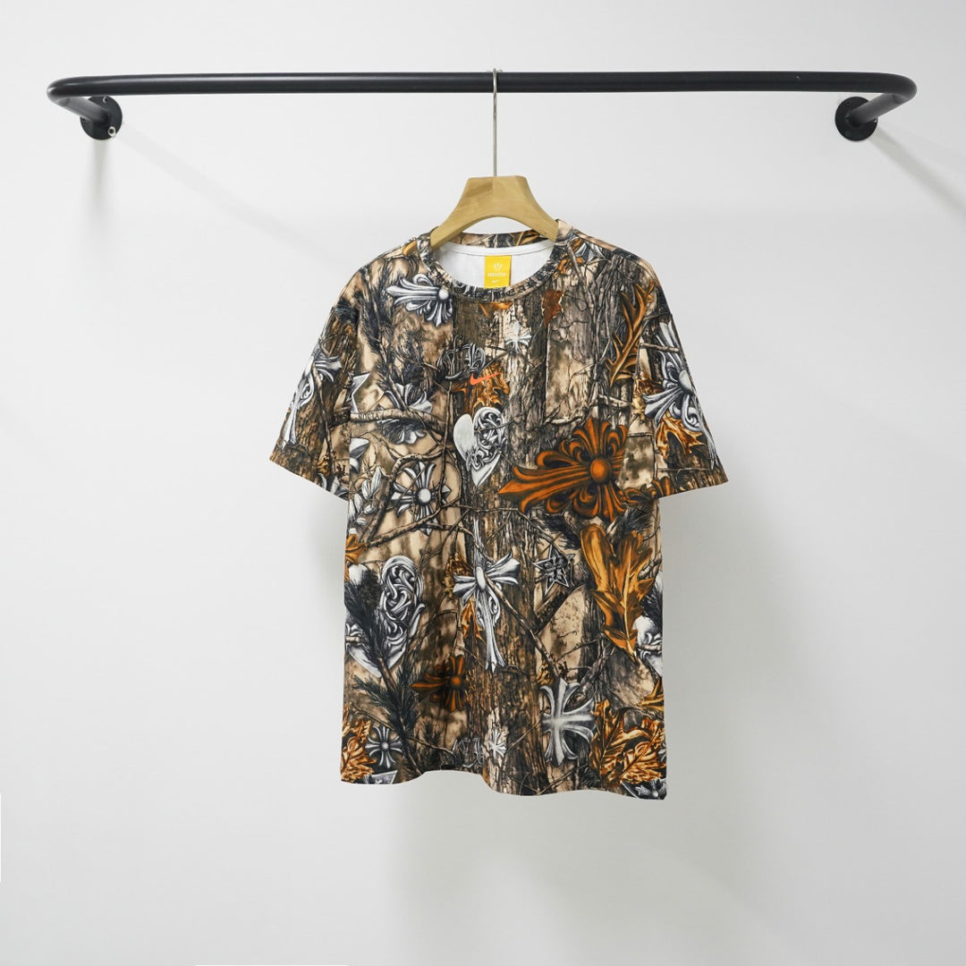 Chrome Hearts Bark Texture Print Short-Sleeve T-Shirt