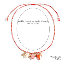 starfish shell necklace colorful rope braided ceramic necklace