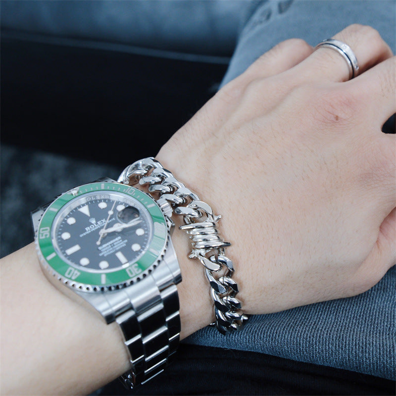 Hip Hop Thorn Cuban Chain Titanium Steel Necklace