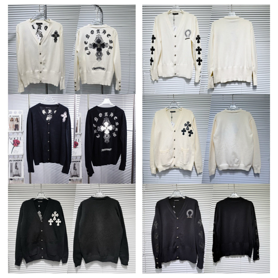 Chrome hearts cotton cross knitted sweater cardigan