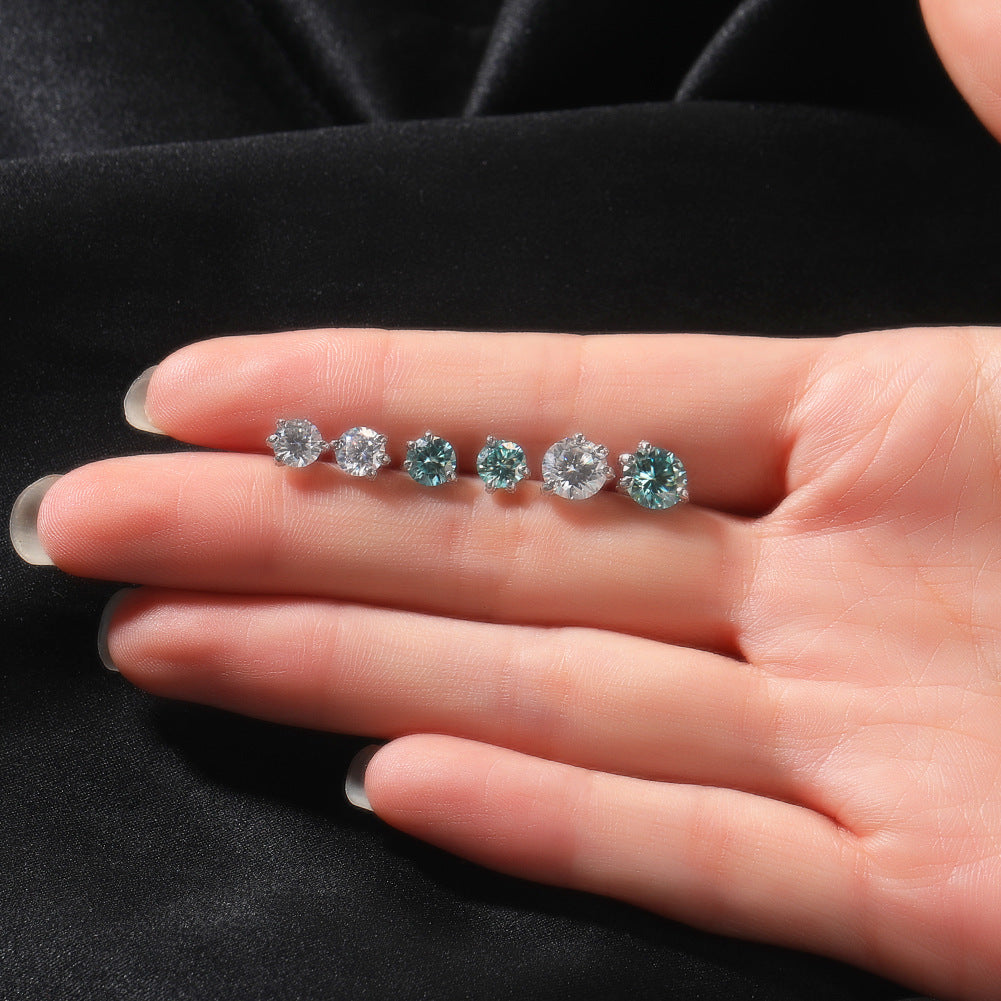 S925 silver moissanite dragon claw earrings