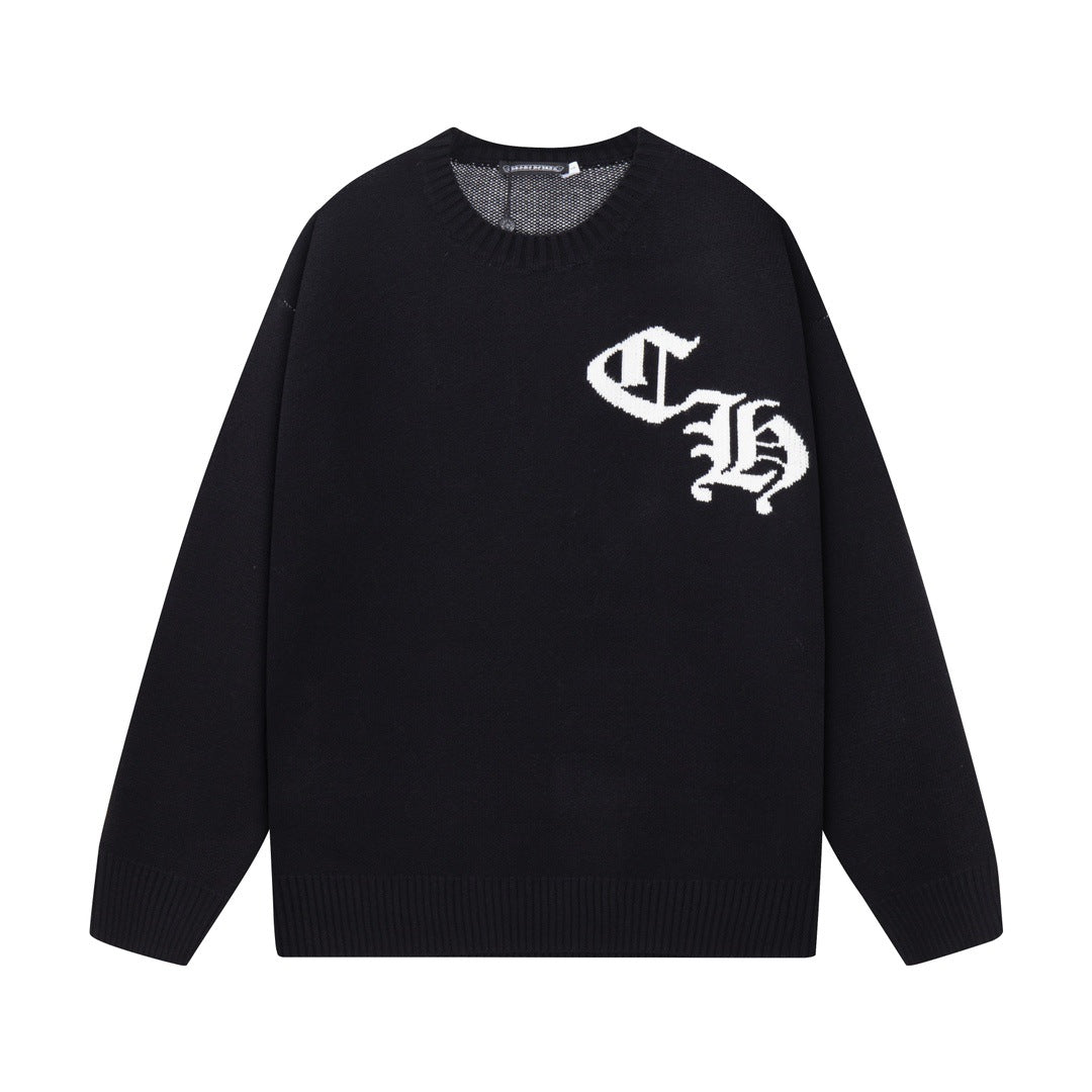 Chrome Hearts horseshoe-style crew neck wool sweater