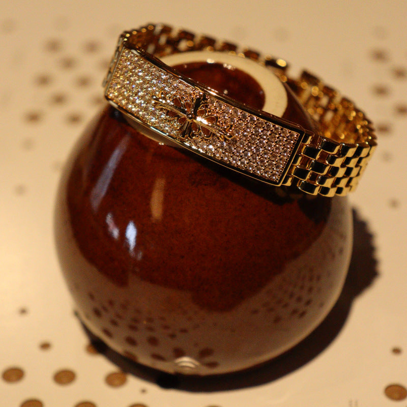 Chrome Hearts-Inspired Gold Minimalist Watch & Strap