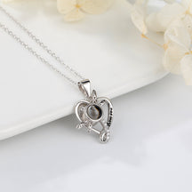 Dragonfly Love Heart Projection Necklace