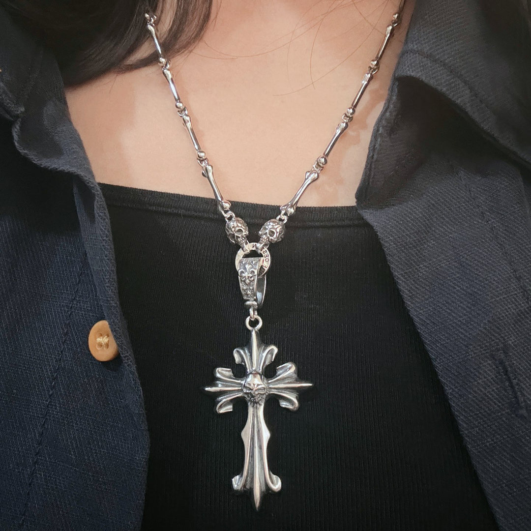 Chrome Hearts Skull and cross bone-inspired OT clasp necklace