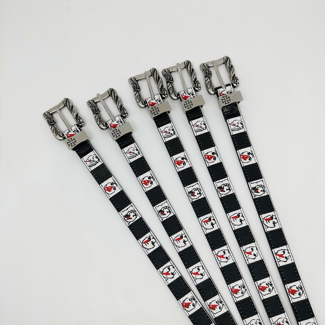 ERD Melancholic Rich Second generation's Blood Nose Checkerboard Black and White Belt