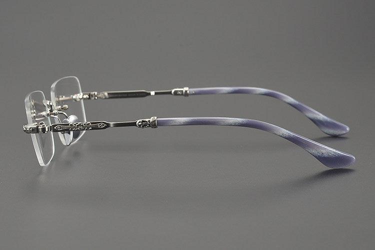 Chrome Hearts Refined Engraved Rimless Eyeglasses
