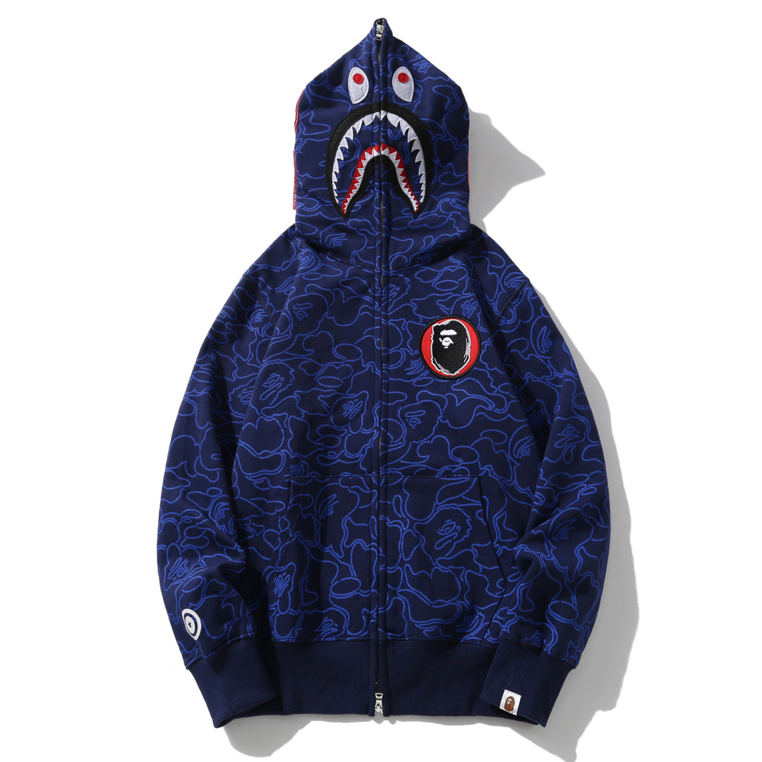 BAPE Shark camouflage jacket cardigan hooded