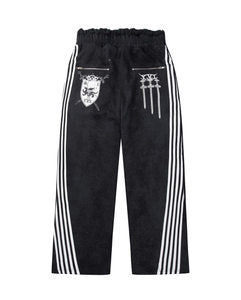 Five-stripe dragon and cross print hoodie.