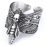 Nordic Stainless Steel Skull Ring Gothic Dark Aesthetic