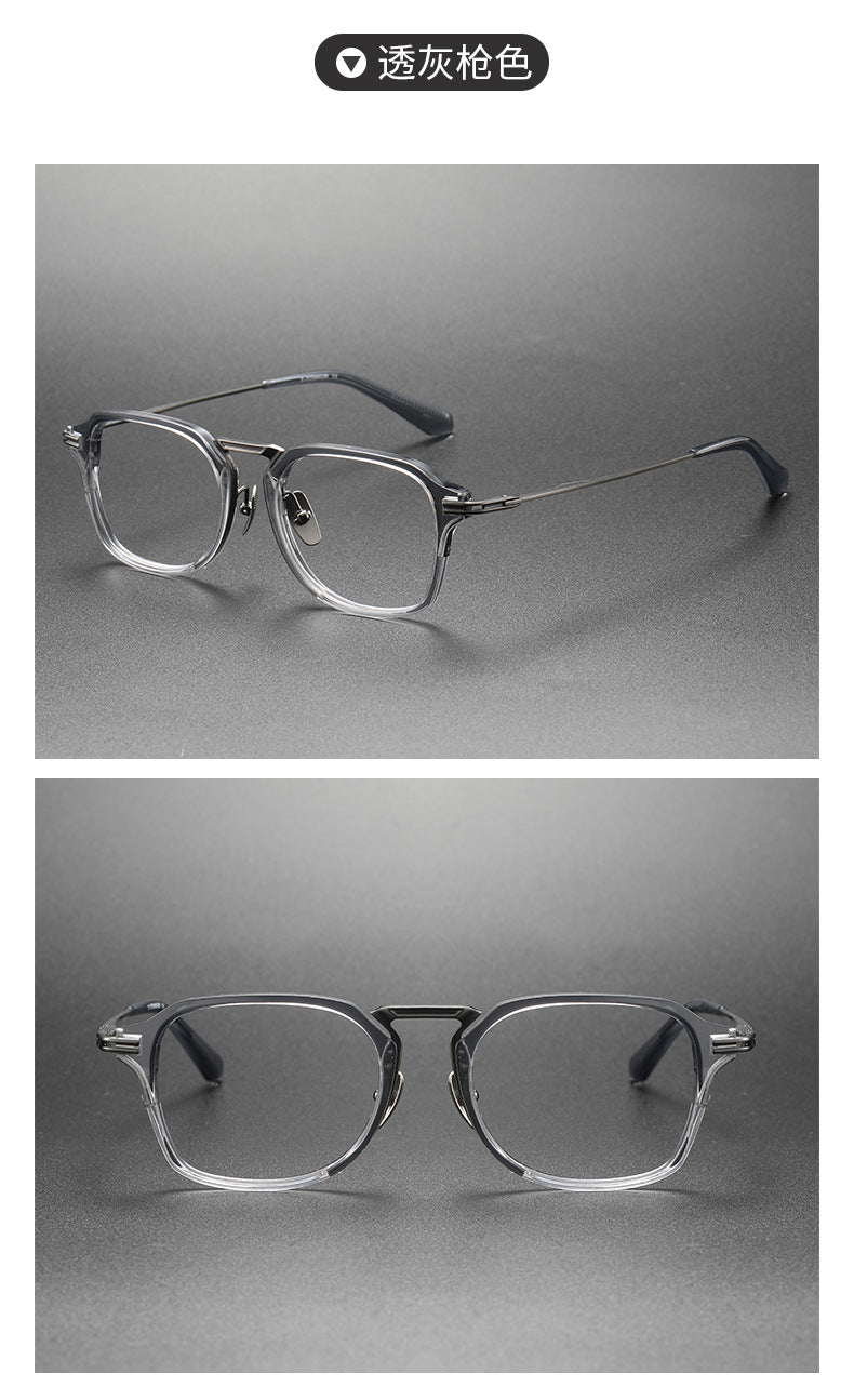 Handcrafted retro square acetate eyeglass frame