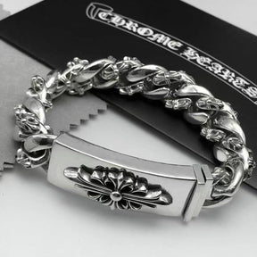 Domineering chrome hearts cross thick bracelet