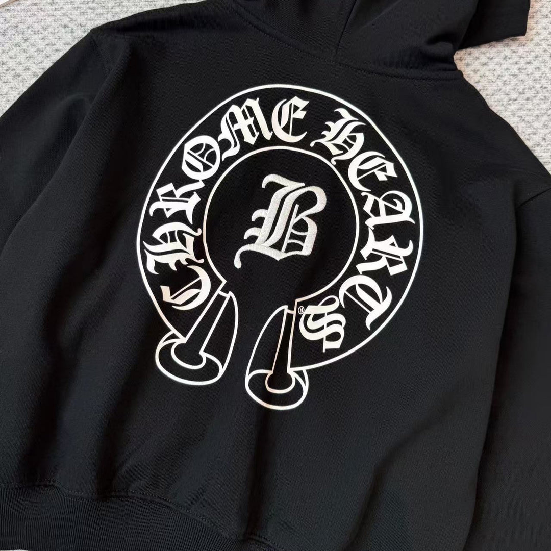 Chrome Hearts embroidered horseshoe print hoodie