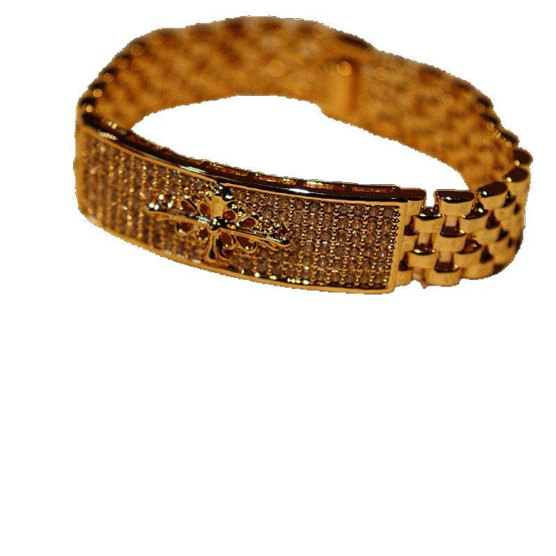 Chrome Hearts-Inspired Gold Minimalist Watch & Strap