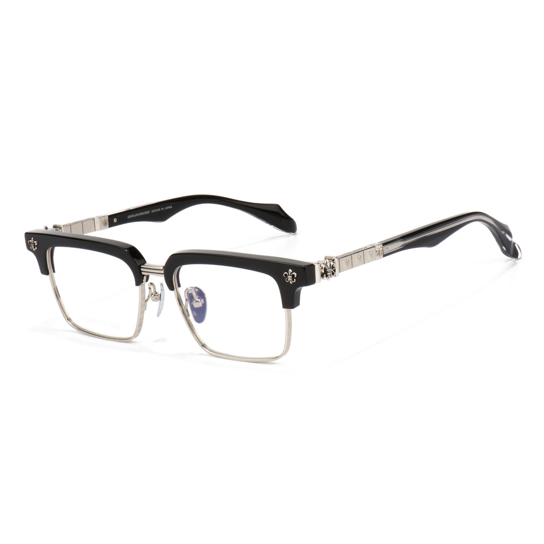 Chrome Hearts half-rimmed accordion temple glasses