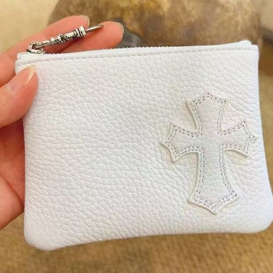 Chrome Hearts cross sword zipper card holder