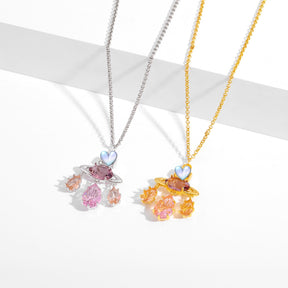 Colored zircon necklace clavicle crystal set ornaments