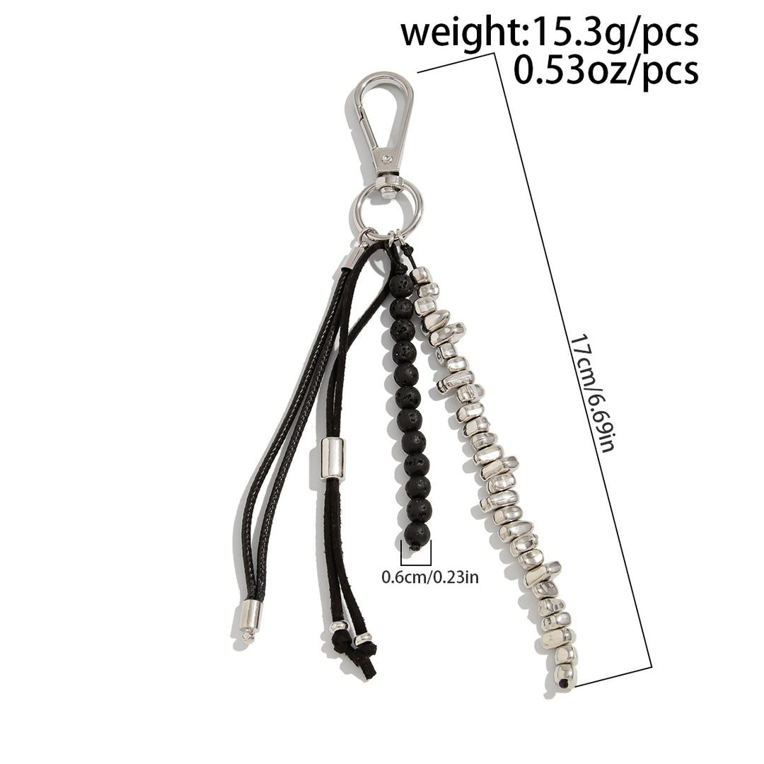 Volcanic Stone Tassel Beaded Keychain