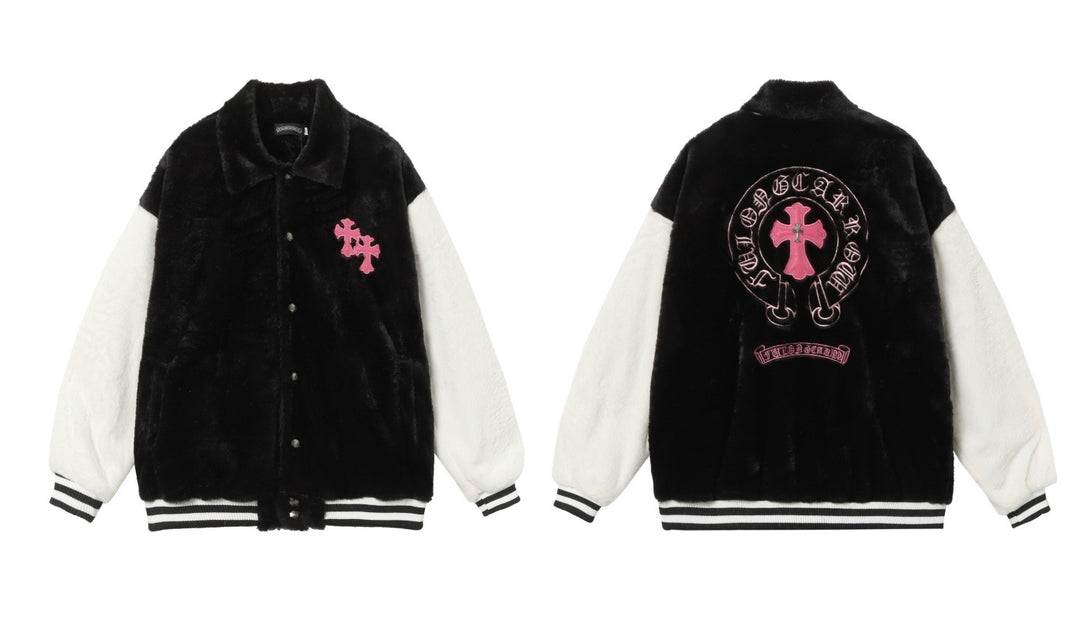 Chrome Hearts Cross Patch Embroidery Baseball Jacket