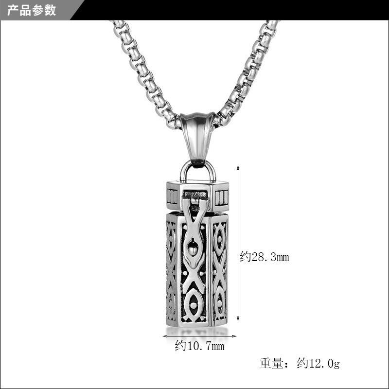 Aromatherapy Essential Oil Hollowed-out Silver Necklace